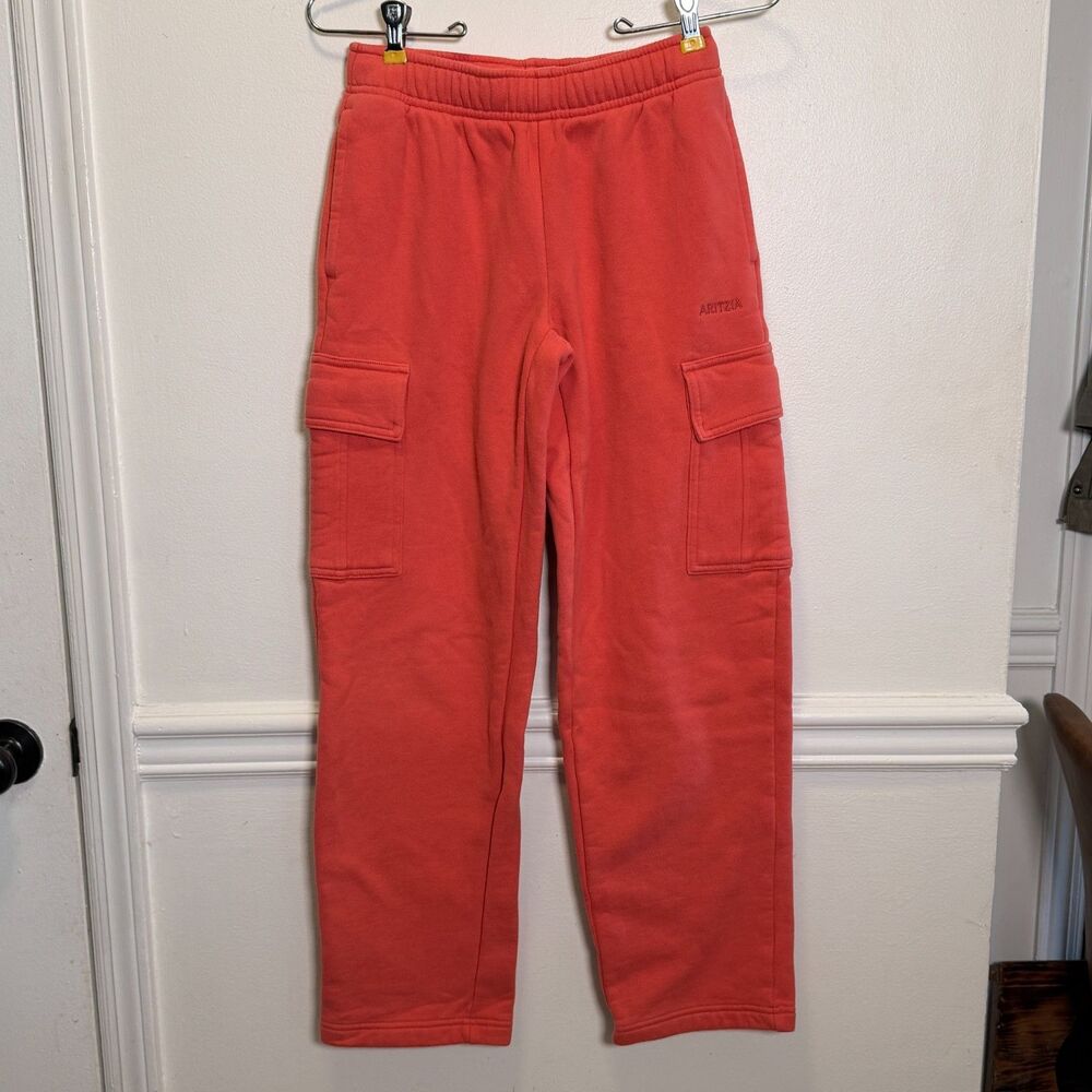 Aritzia Sweatfleece Mega Cargo Sweatpants 2XS Coral Pink Wide Leg Fleece